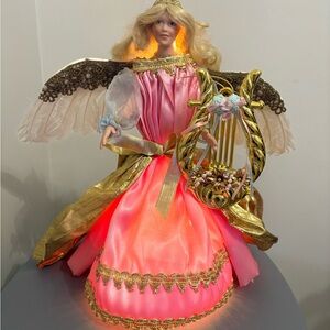 Illuminated Angel Figurine with Harp